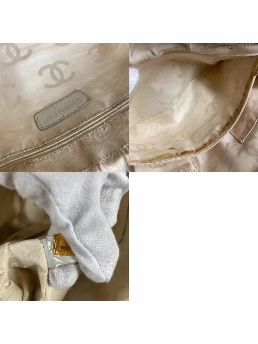 Chanel Shoulder Bag Logo Triple Coco CC Enamel White